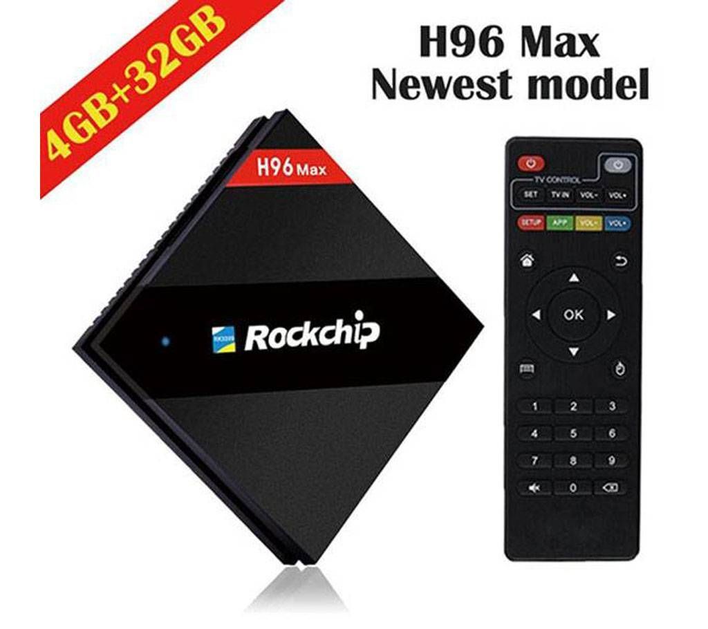 H96 Max 4GB/32GB Rockchip RK3399 Six Core Android TV Box 2.4G/5.8G Dual WiFi 1000M LAN USB3.0 Type-c media player