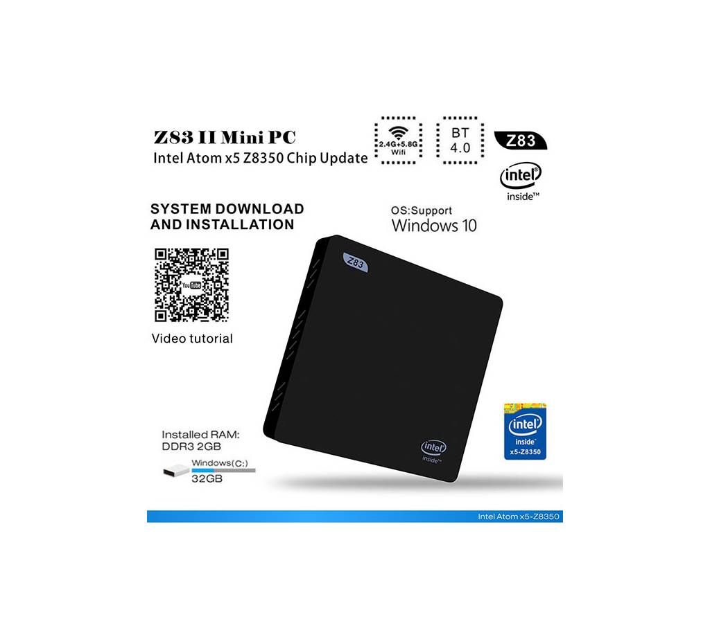Z83II Intel Atom x5-Z8350 64bit Win10 Mini PC 2GB DDR3 RAM USB 3.0 Wifi Bluetooth 4.1