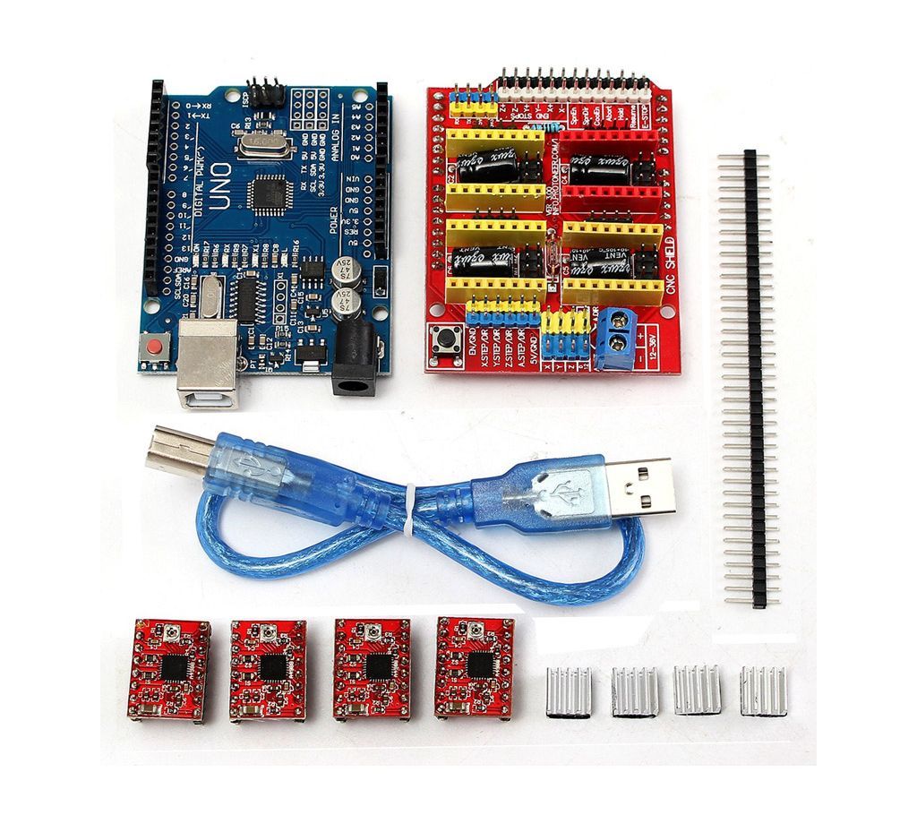 CNC Shield UNO-R3 Board 4xA4988 Driver Kit With Heat Sink For Arduino Engraver 3D Printer