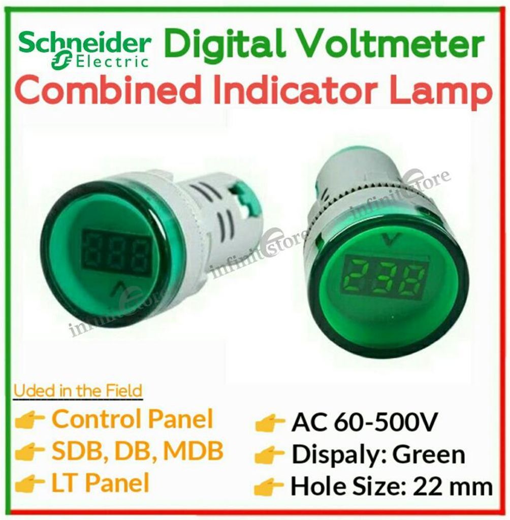 AC Voltmeter + Signal Indicator Lamp (Green)