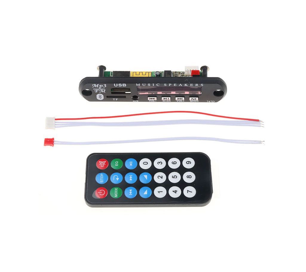 Car Amplifier Bluetooth MP3 Decoding Board Module FM Radio USB TF AUX Remote Control