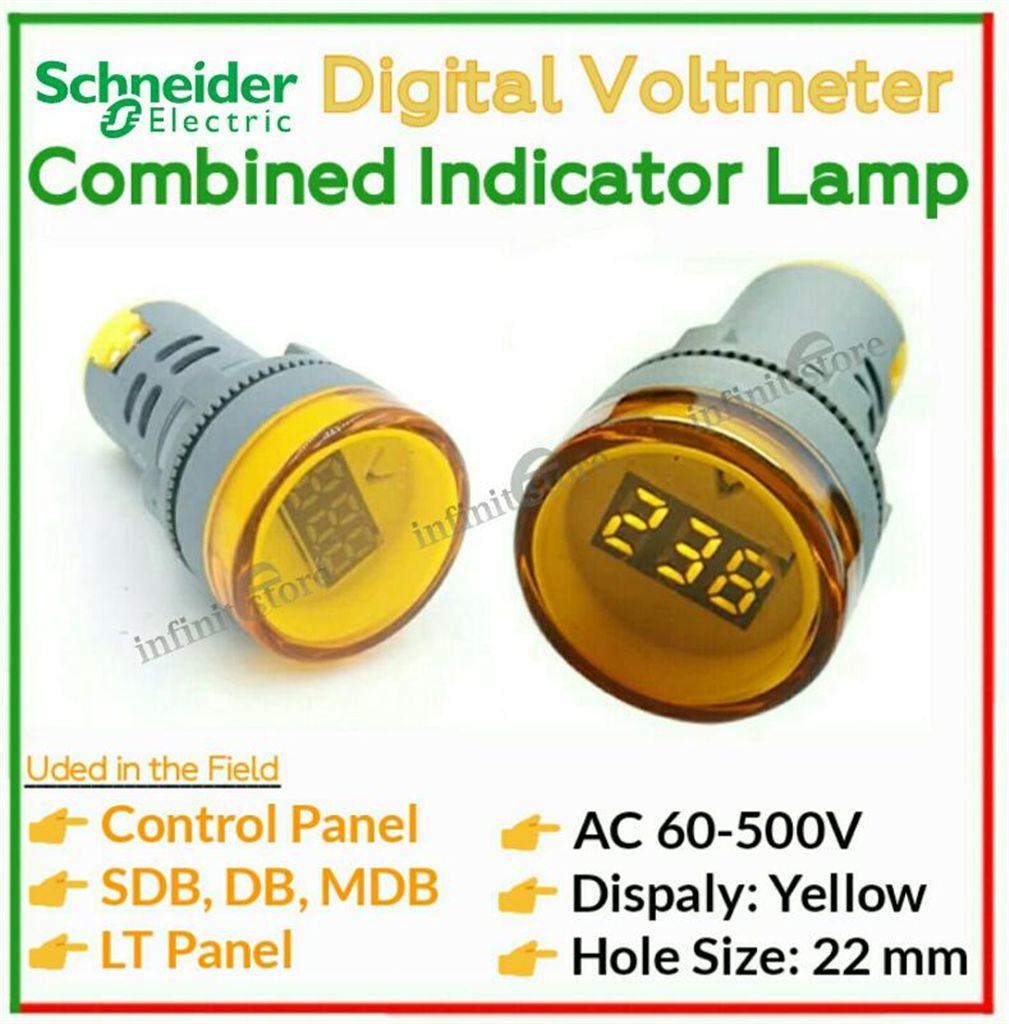 AC Voltmeter + Signal Indicator Lamp (Yellow)