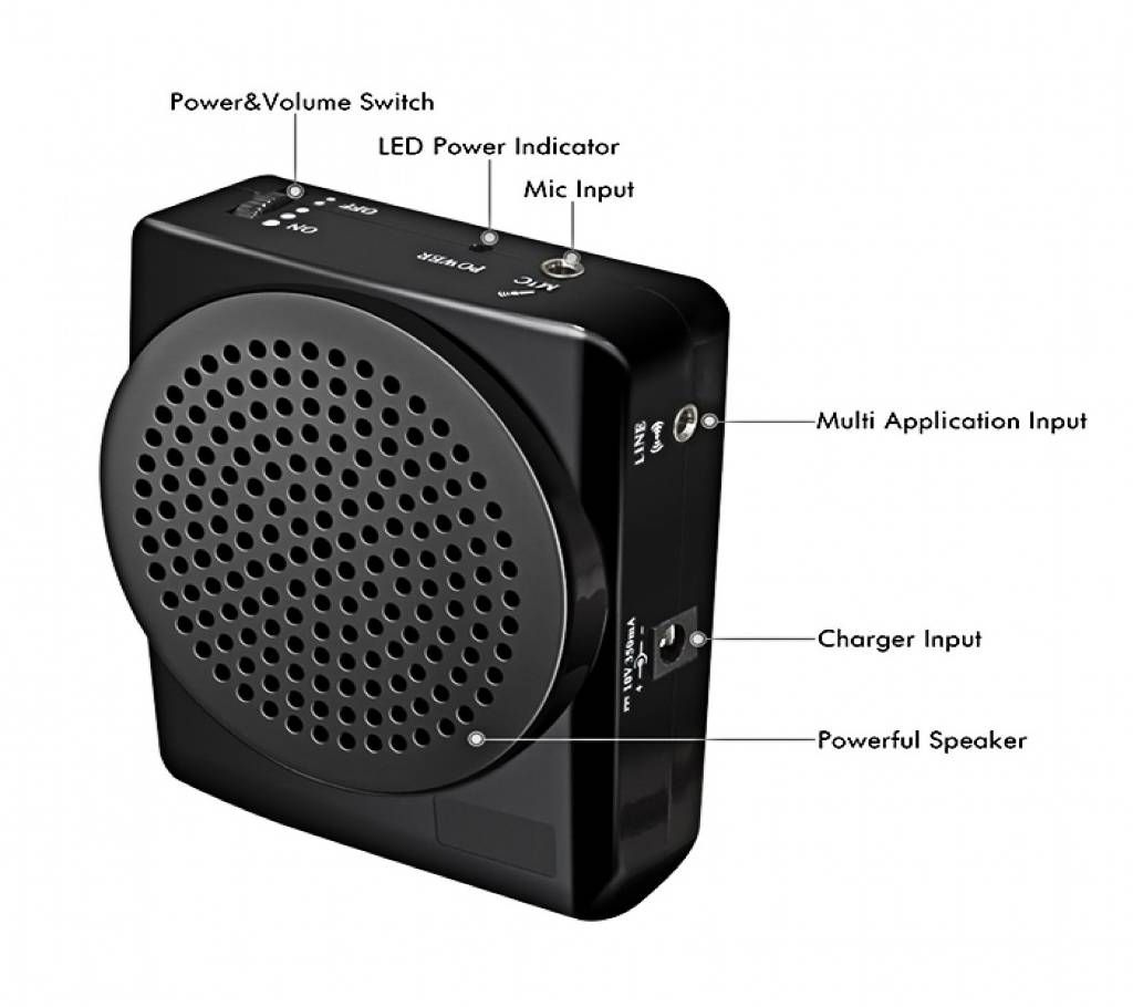 Portable Voice Amplifier Speaker Megaphone KU-899 black