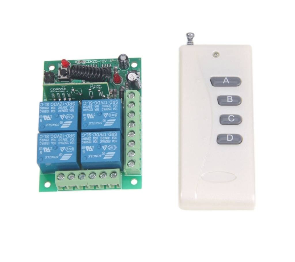 4-Channel Wireless Remote Control Transmitter Receiver Set