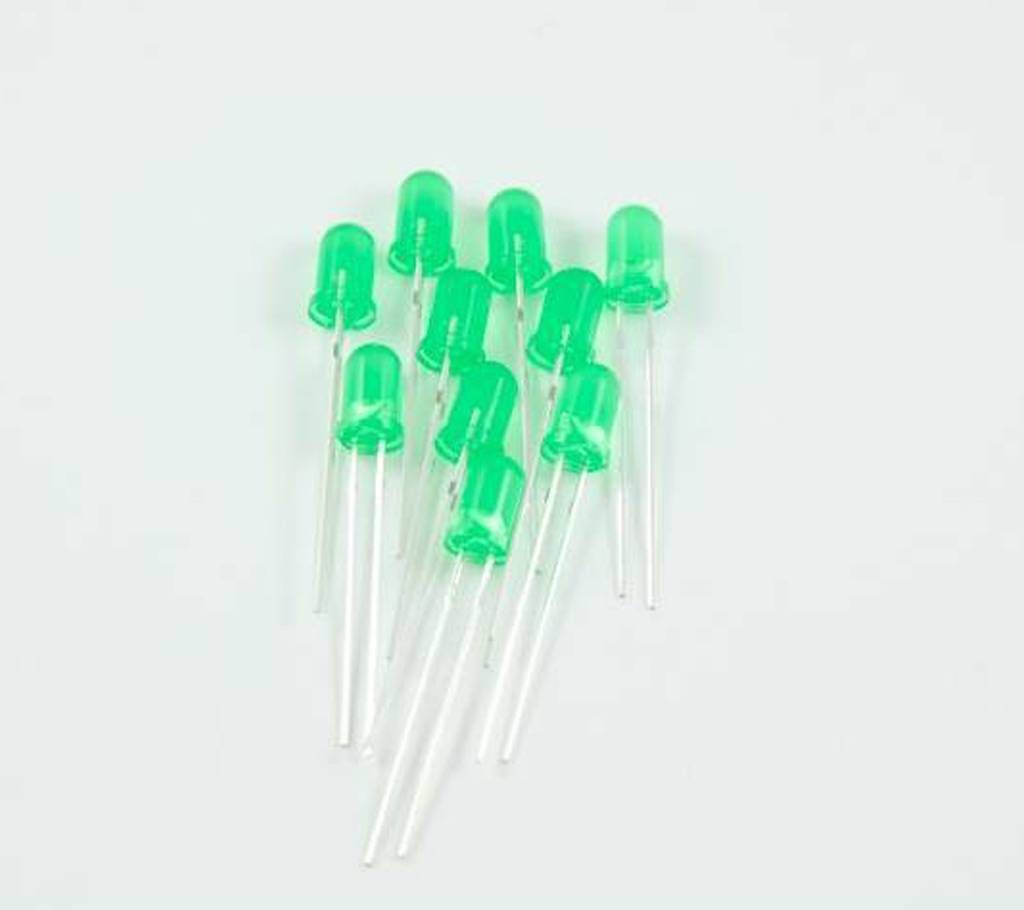 Green LED pack 5mmm - 10pcs 