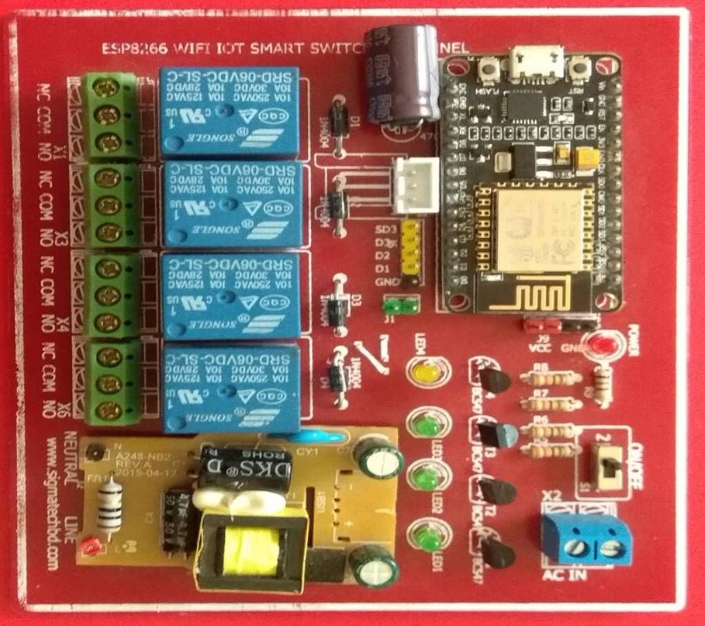 ESP8266 WiFi 4 Channel IoT Smart Switch