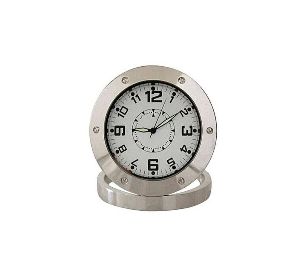 Universal Table Clock Spy Camera - Silver
