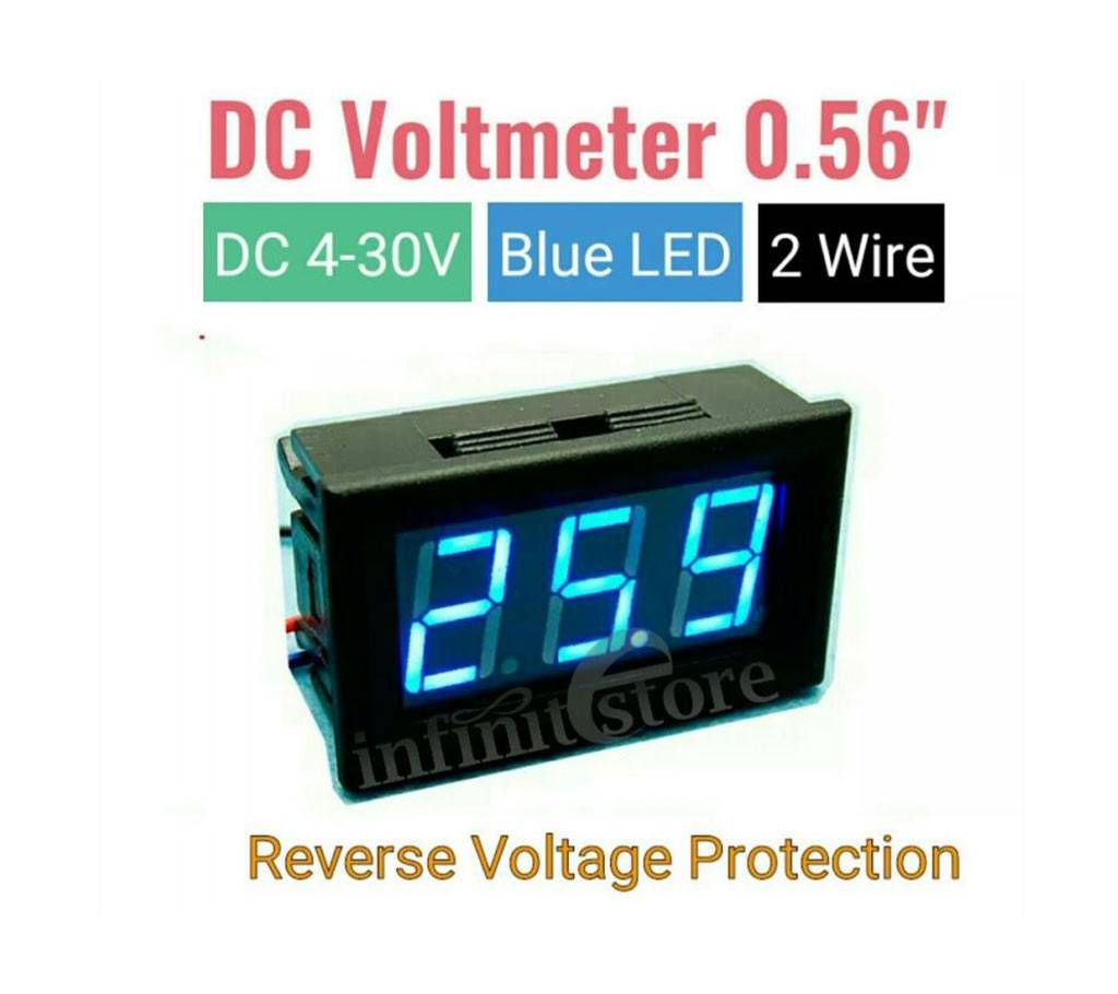 DC Voltmeter 0.56" Blue Color