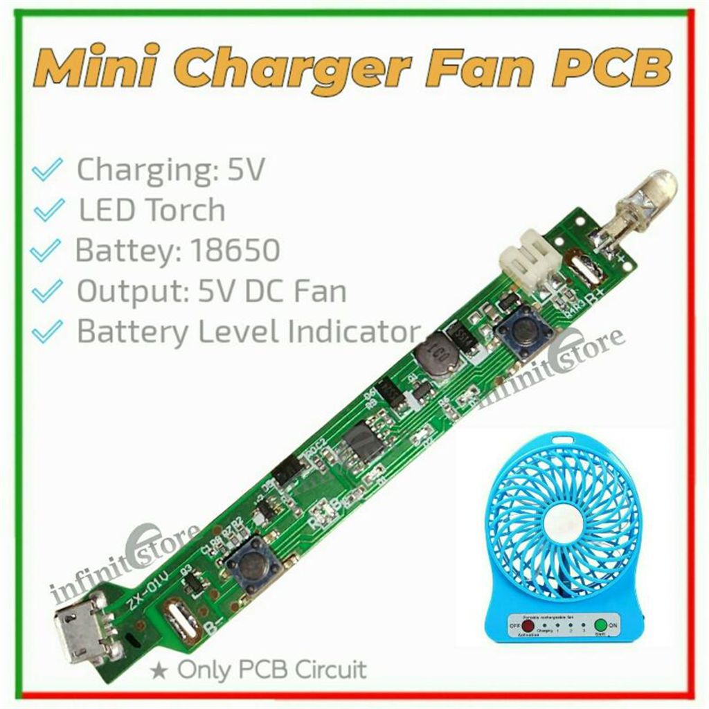 Mini Rechargeable Fan PCB Module