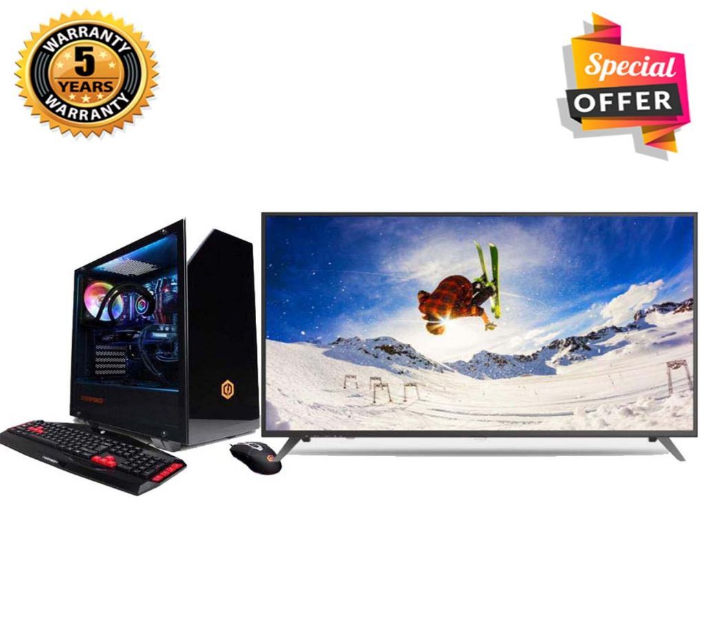 Intel Dual Core Processor RAM 4GB, HDD, 1000GB (1TB), Graphics 2GB Built in and Monitor 32", Gaming PC,Windows 10 64 Bit 