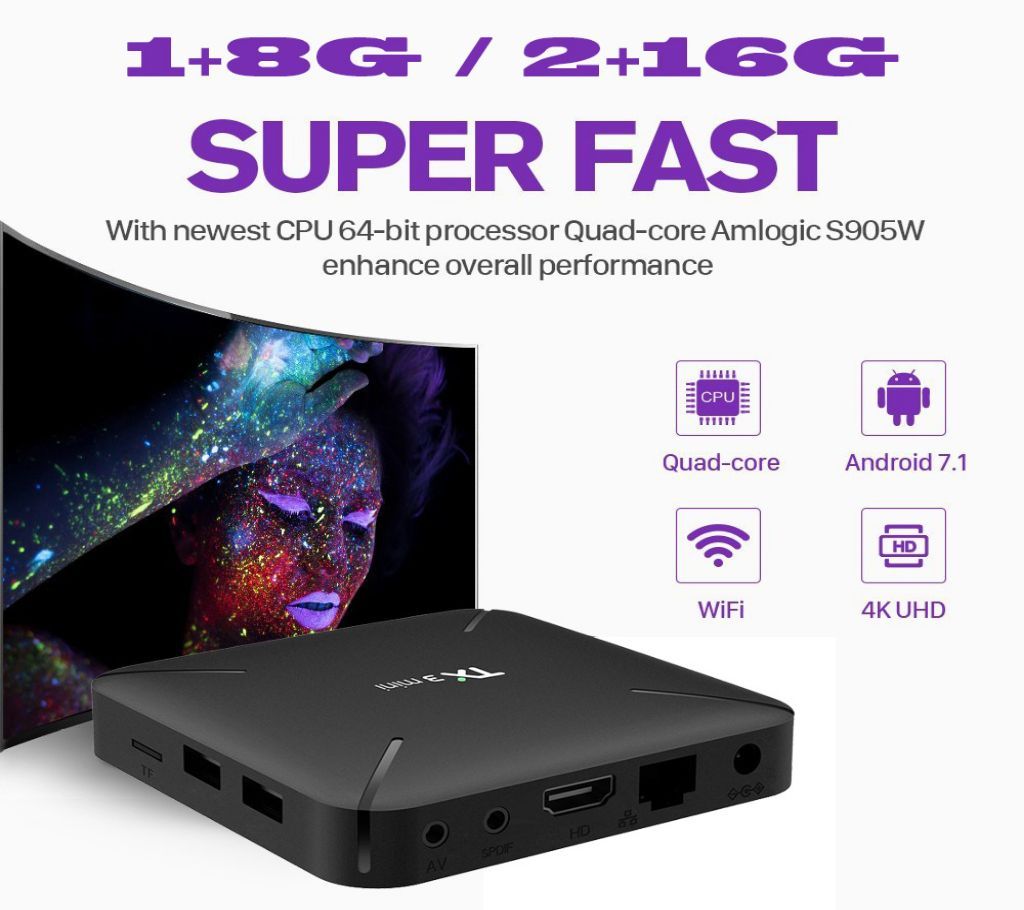 TANIX TX3 MINI H Amlogic S905W Android 7.1 TV Box 2GB/16GB KODI 17.6 4K YouTube Netflix WIFI LAN