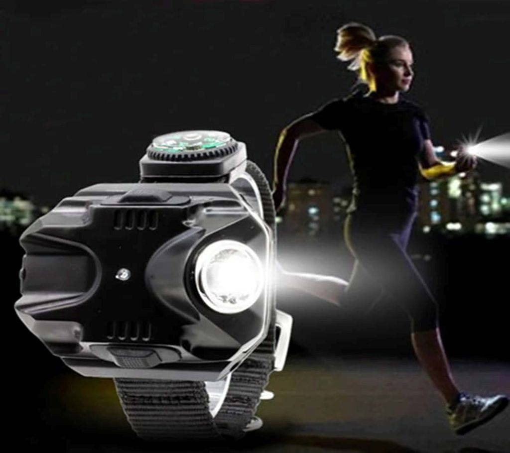 LED Flashlight Torch USB Charging Wrist Watch