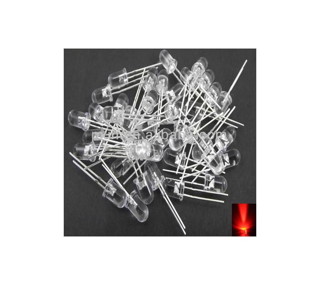 White in Red LED 5mm (10 Piece)