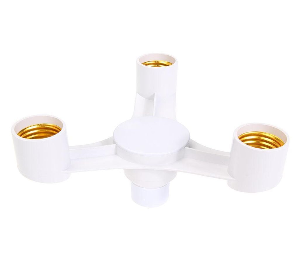 3 In 1 E27 To 3E27 Base Socket Splitter LED Light Lamp Bulb Adapter Holder