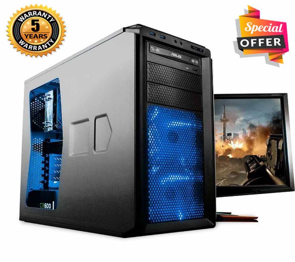 Intel Core i7 RAM 4GB HDD 1000GB (1TB) Graphics 3GB Built in (Internal+External) and Monitor 17 Gaming PC Windows 10 64 Bit  Desktop Computer 20