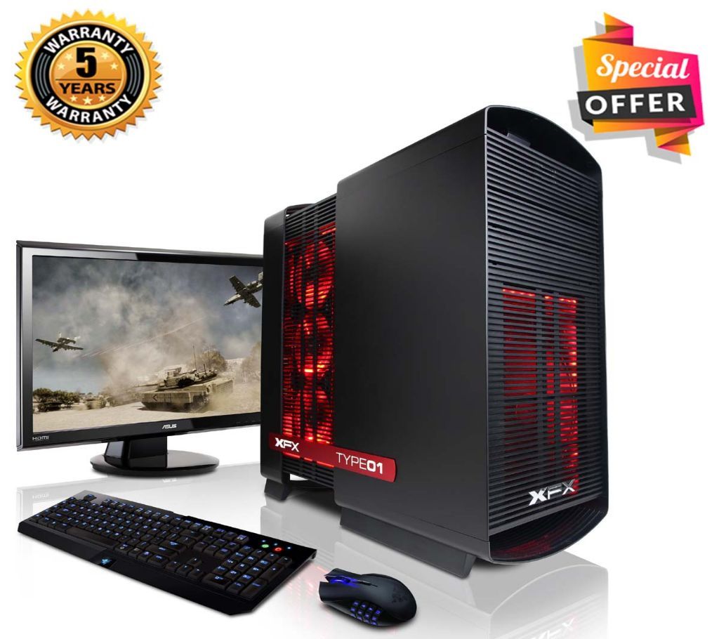 Intel Dual Core RAM 4GB HDD 1000GB (1TB) Graphics 2GB Built in and Monitor 32 Gaming PC Windows 10 64 Bit 