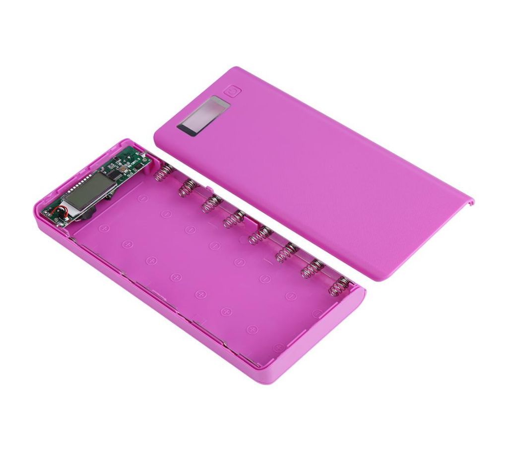 818650 5V 2A Portable Battery Power Bank Shell Case Box Dual USB LCD Display (Green)