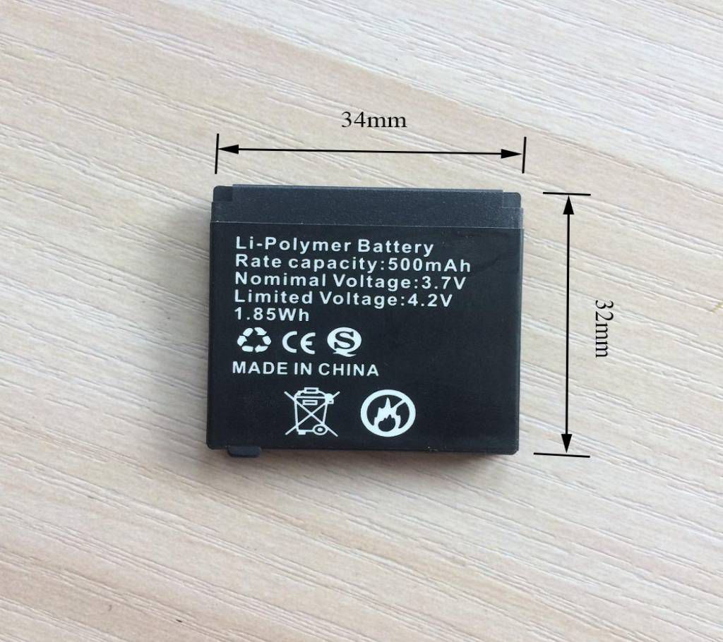 3.7V 500 mAh Polymer Li-ion Smart watch Batterieery
