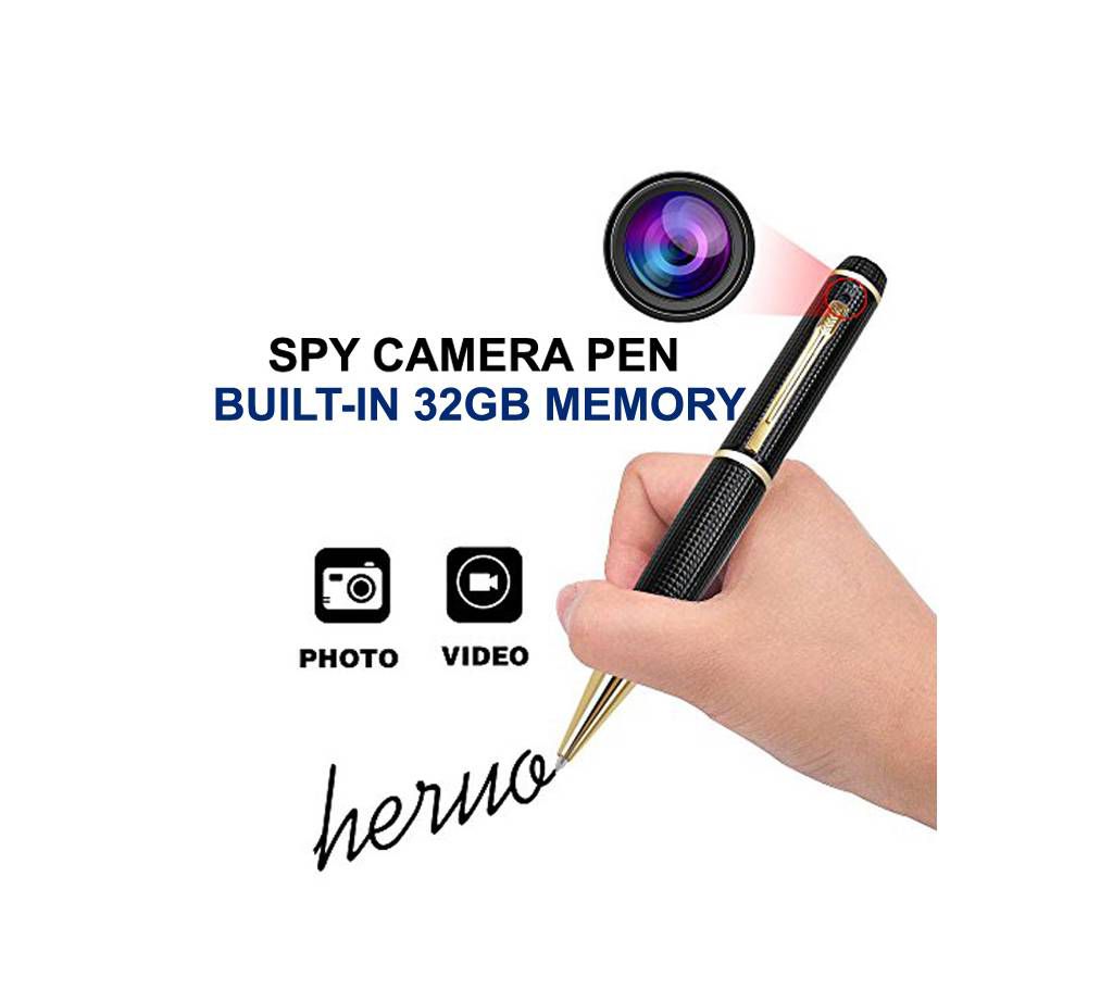 Spy Camera Pen Built-In 32GB Memory