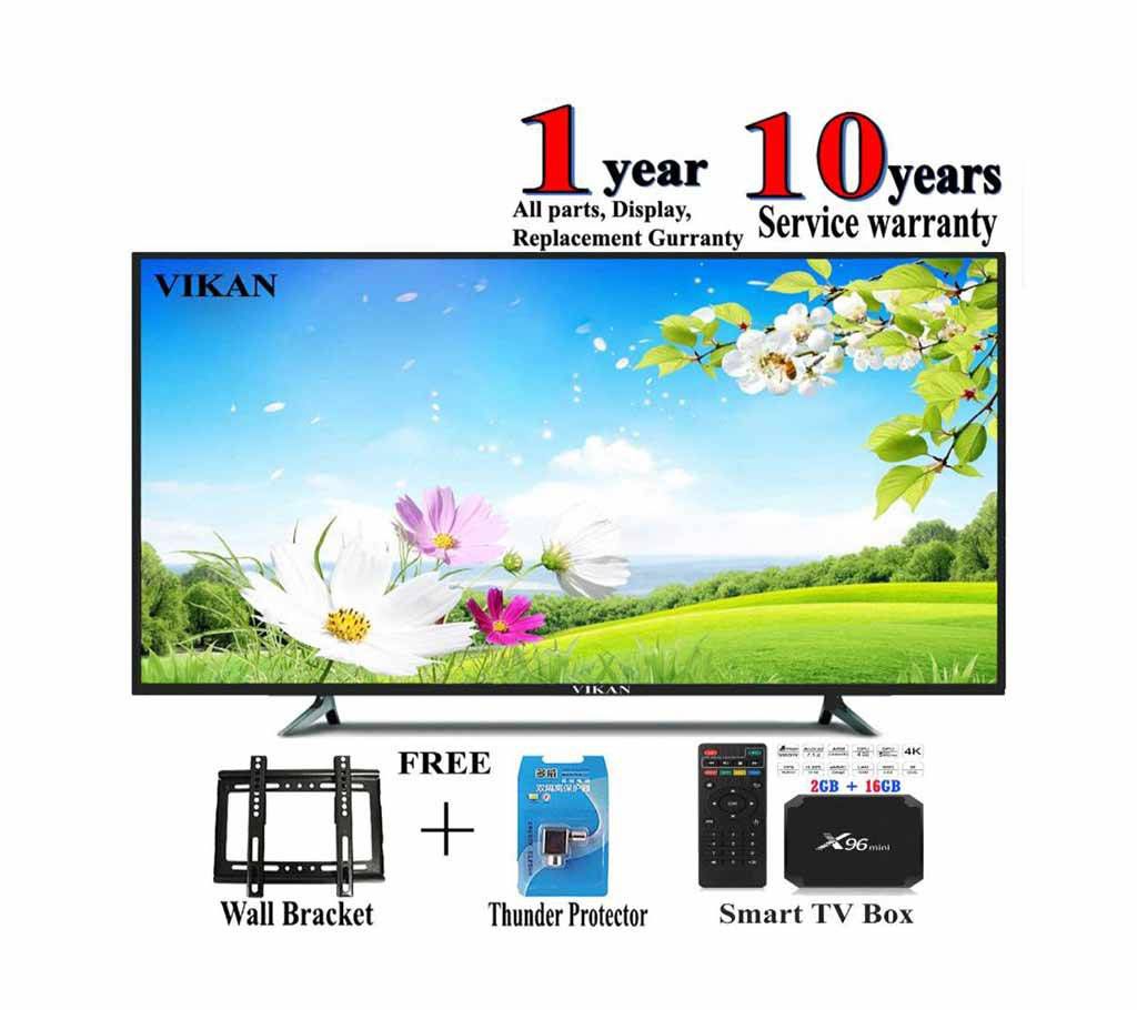 vikan 40'' led tv + smart / android tv box x 96 mini 2 gb ram , rom 16 gb