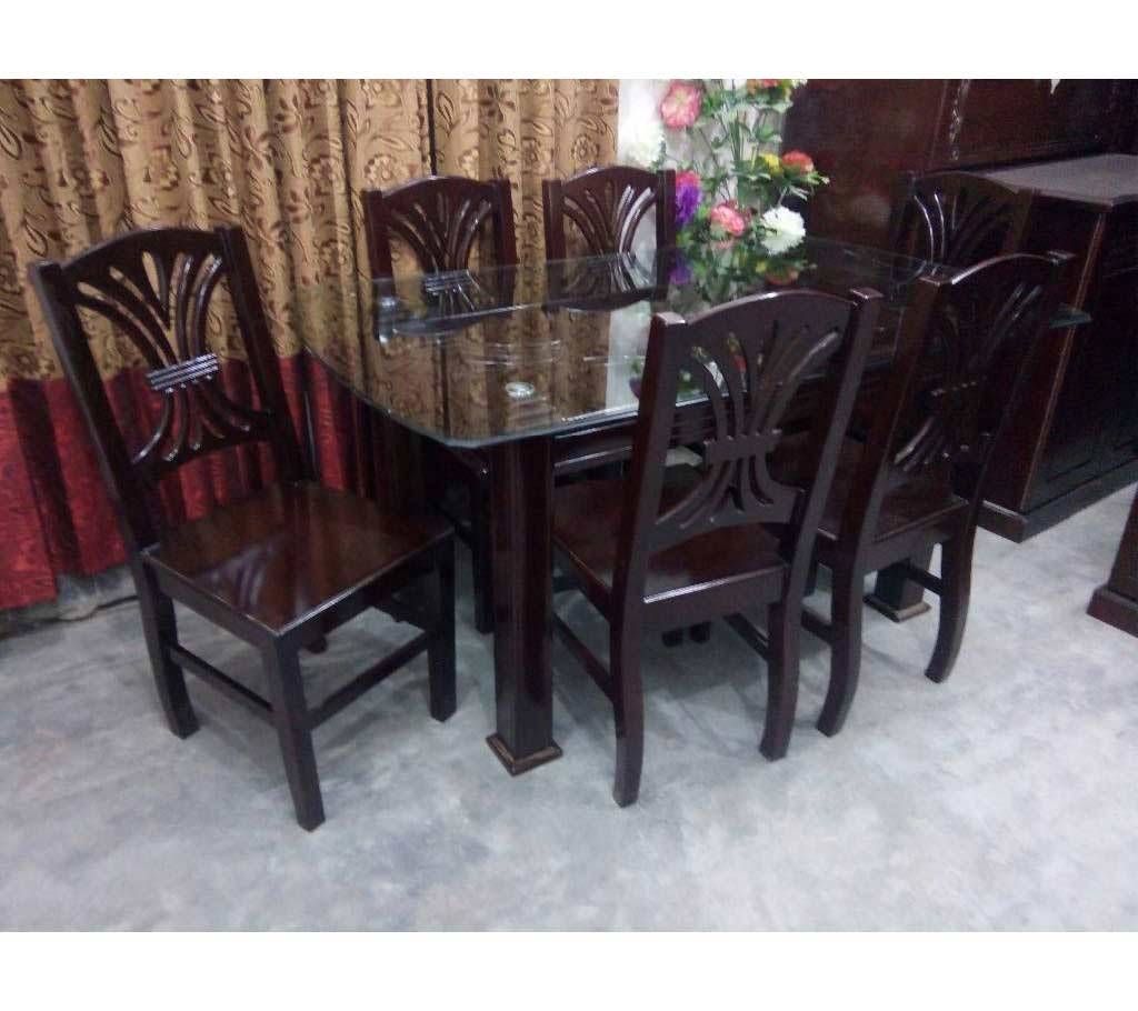 Malaysian Wood 6 Chair Dining table: DI 43