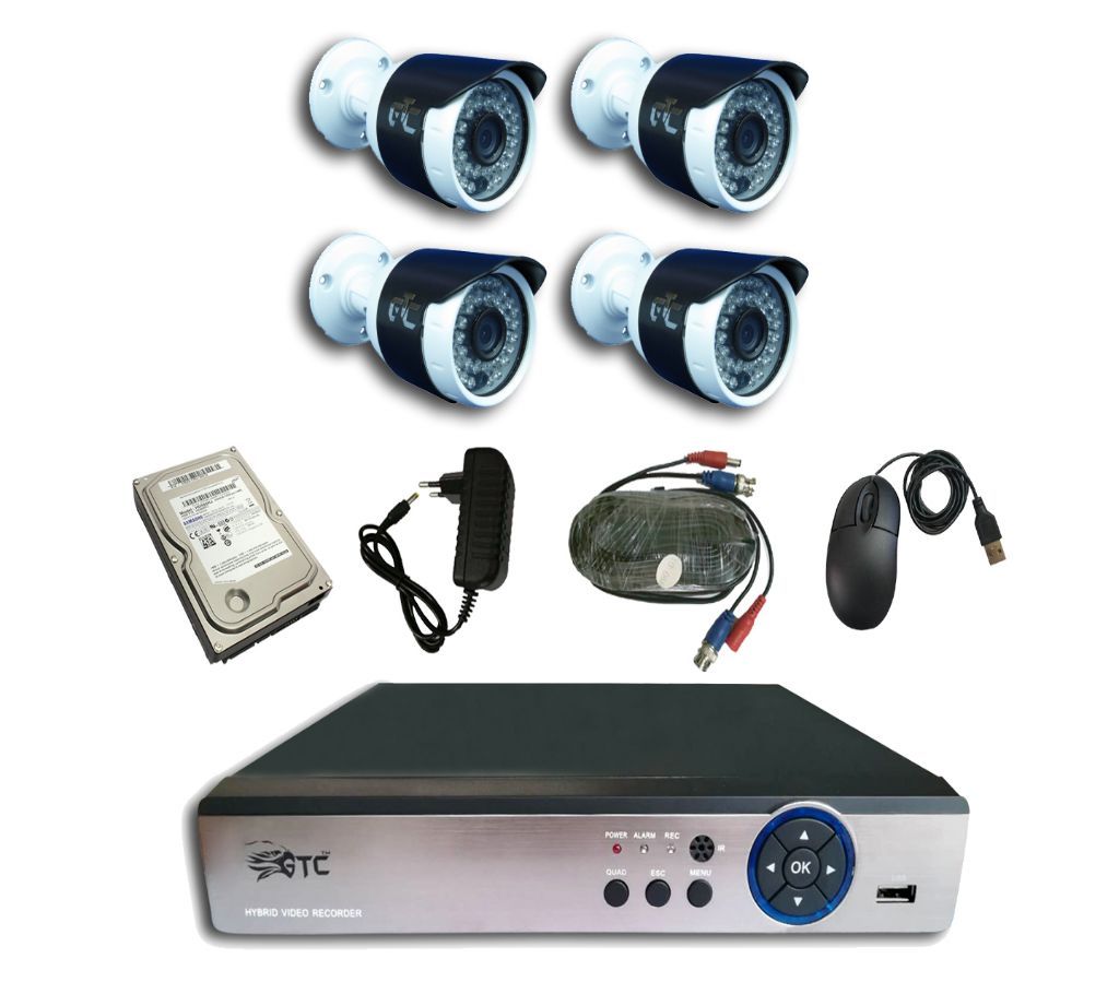 GTC 6966H1 1.3MP AHD IR BULLET CAMERA CCTV System (full Package) with Hard Disk.