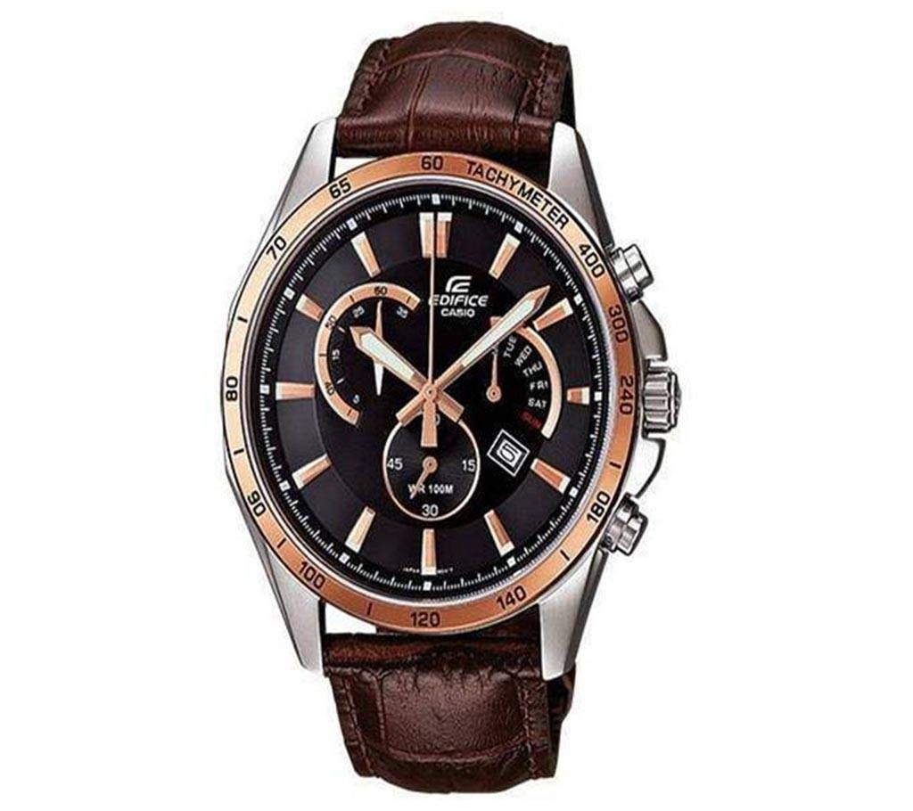 Casio Brown PU Leather Wrist Watch For Men