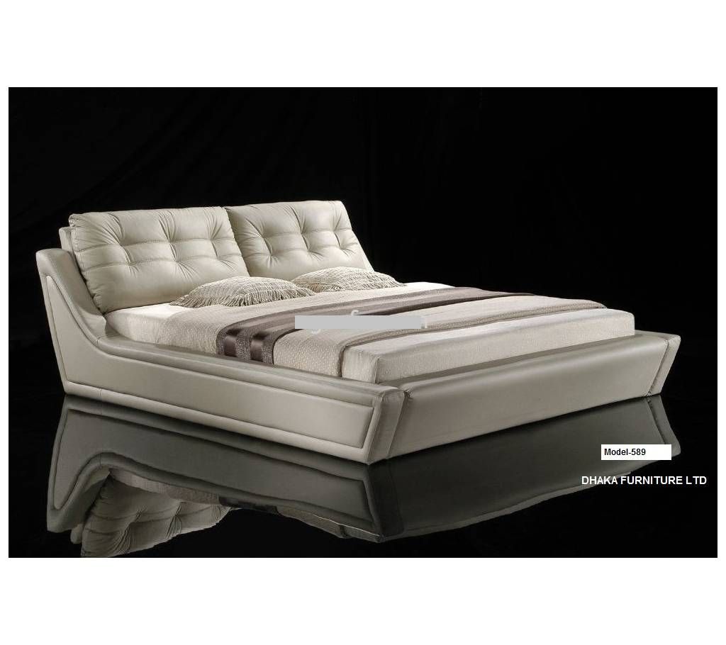 Modern Design Leather & Fabric Made Double Bed
