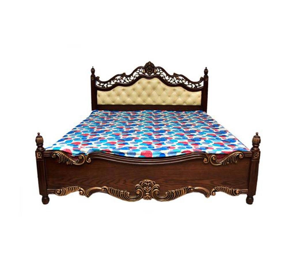 Solid Wood & Oak Vinner Double Size Bed 