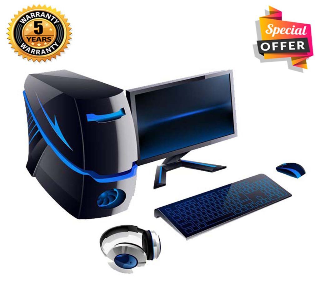 Intel Core i5 RAM 8GB HDD 1000GB (1TB) Graphics 2GB Built in and Monitor 24 Gaming PC Windows 10 64 Bit NEW Desktop Computer 2019