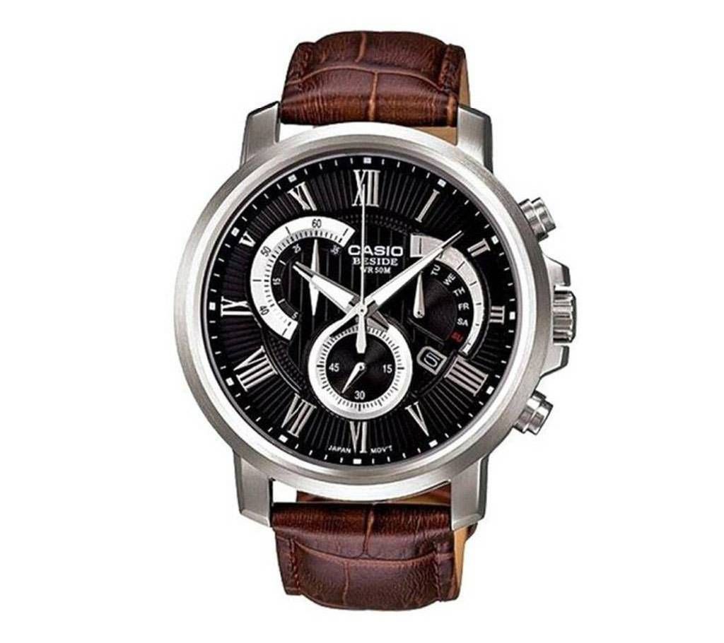 Casio Edifice leather chronograph men's wrist watch - copy 
