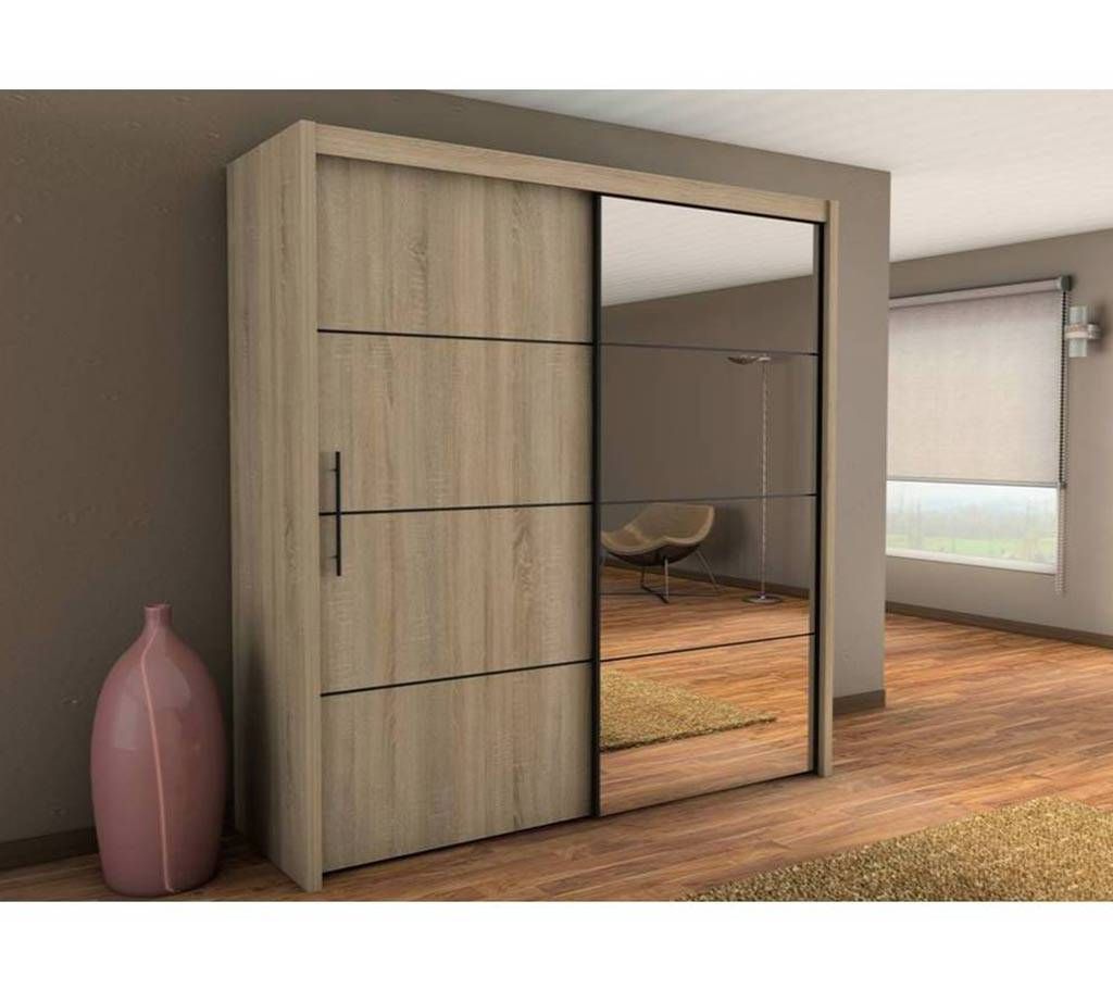 Sliding Door Almirah Mahogany Wooden Almirah