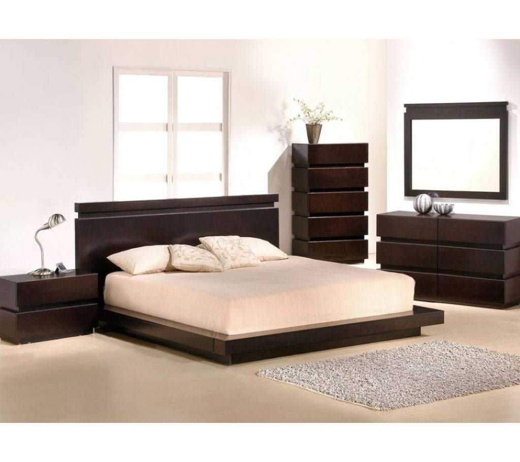 Modern Design Mahogany Wooden Bed
