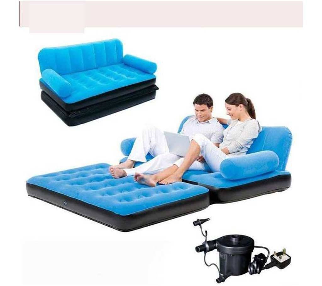 5 In 1 inflatable air sofa bed and air pumper 