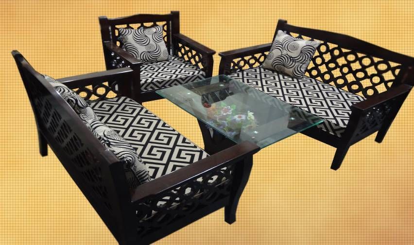 MALAYSIAN Wood Sofa Set (2+2+1) : Model SA 183