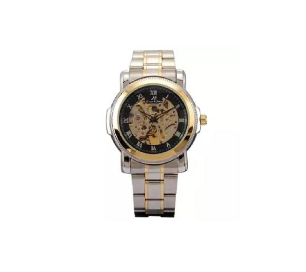 Silver and Golden Mechanical Watch for Men