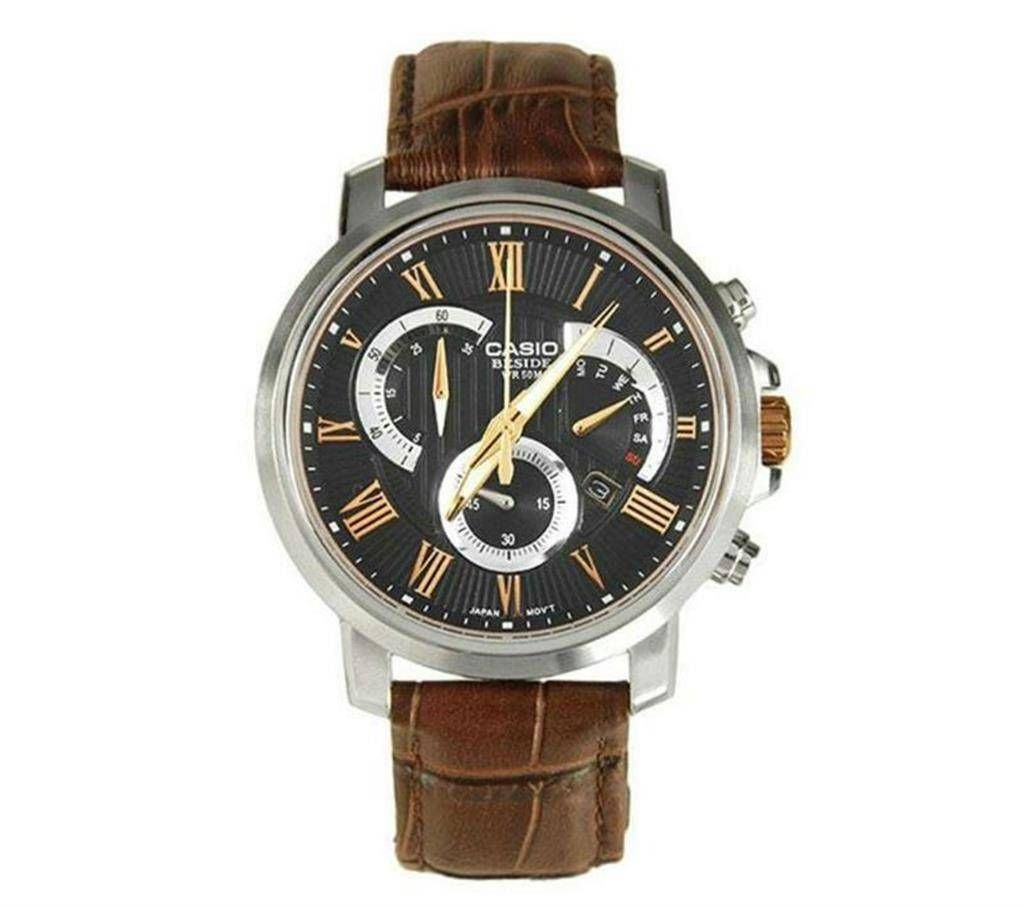 Casio leather chronograph men's wrist watch-copy 