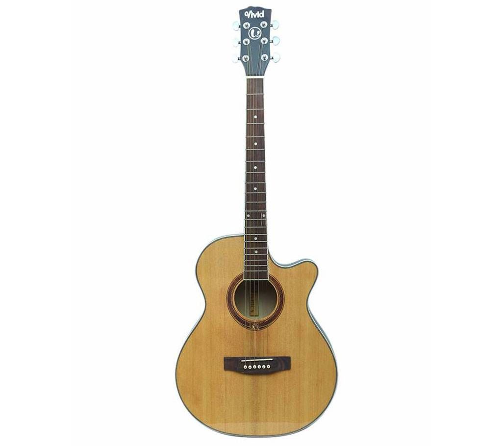 Beige Vivid Acoustic Guitar