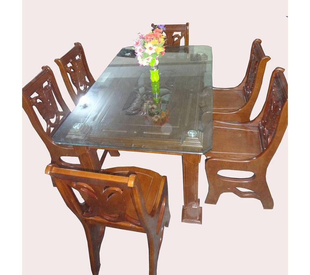 OAK  wood Dining table with 6 chair: DI 64
