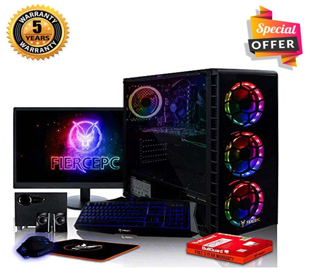 Intel Core i7 RAM 4GB HDD 500GB Graphics 2GB Built in  and Monitor 24 Gaming PC Windows 10 64 Bit NEW Desktop Computer 2019