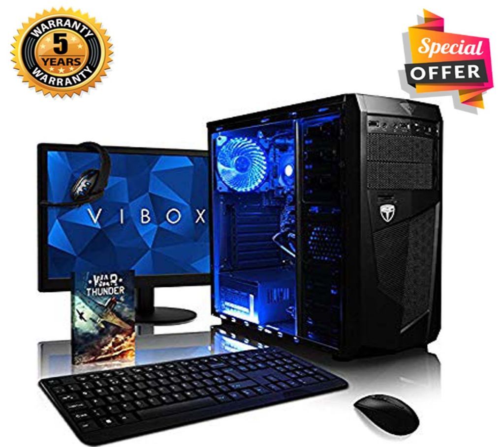 Intel Core i5 RAM 4GB HDD 1000GB (1TB) Graphics 2GB Built in and Monitor 17 Gaming PC Windows 10 64 Bit NEW Desktop Computer 2019