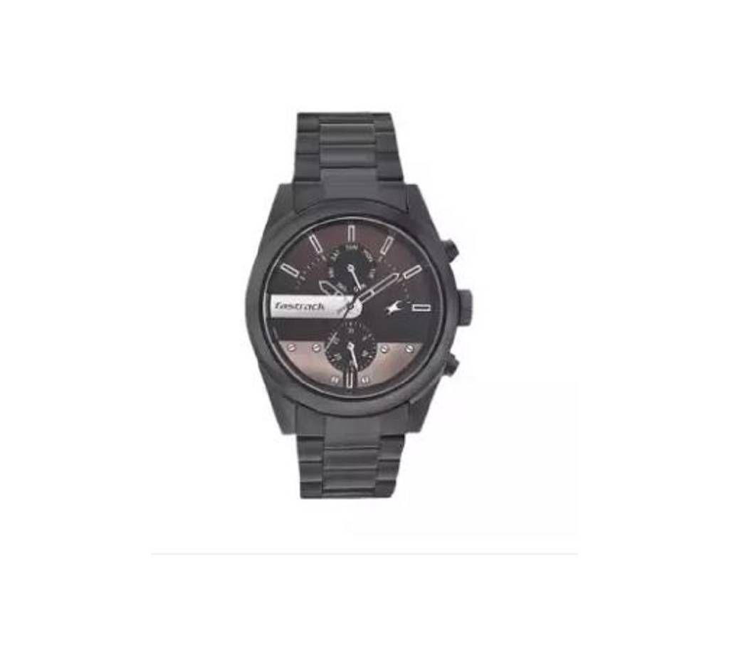 Fastrack 3165NM01 Stainless Steel Chronograph Watch For Men - Black