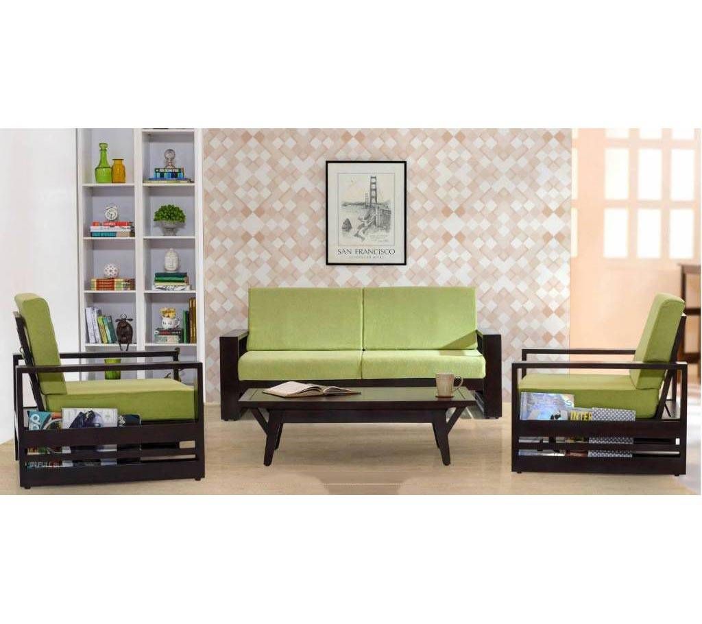 oak wood Magazine Sofa with Center Table (2+1+1): SA 38