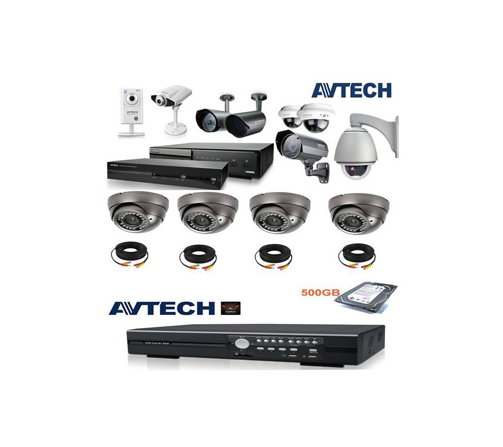 Avtech CCTV Camera - 4 Pcs 