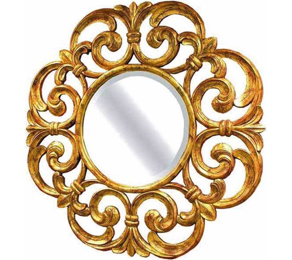 Wooden wall hanging mirror