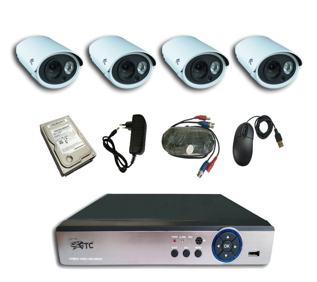 GTC 6911H1 1.3MP AHD IR BULLET CAMERA  CCTV System (full Package) with Hard Disk