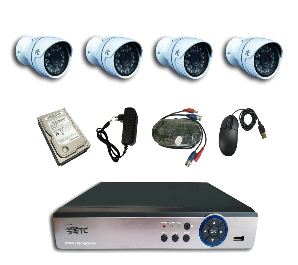 GTC 6931H1 1.3MP AHD IR BULLET CAMERA CCTV System (full Package) with Hard Disk