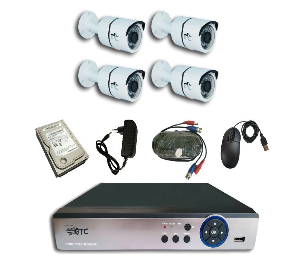 GTC 6938H1 1.3MP AHD IR BULLET CAMERA CCTV System (full Package) with Hard Disk.