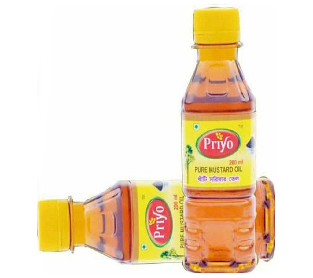 Priyo Mustard Oil 200ml   - PRIYO-326338
