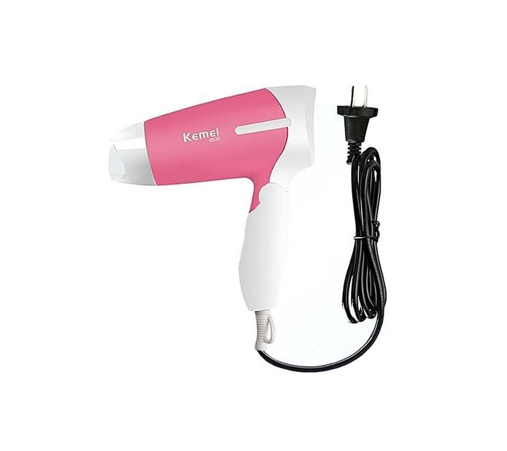 KM-6830 Hair Dryer for Women - White and Pink - BSS_37830